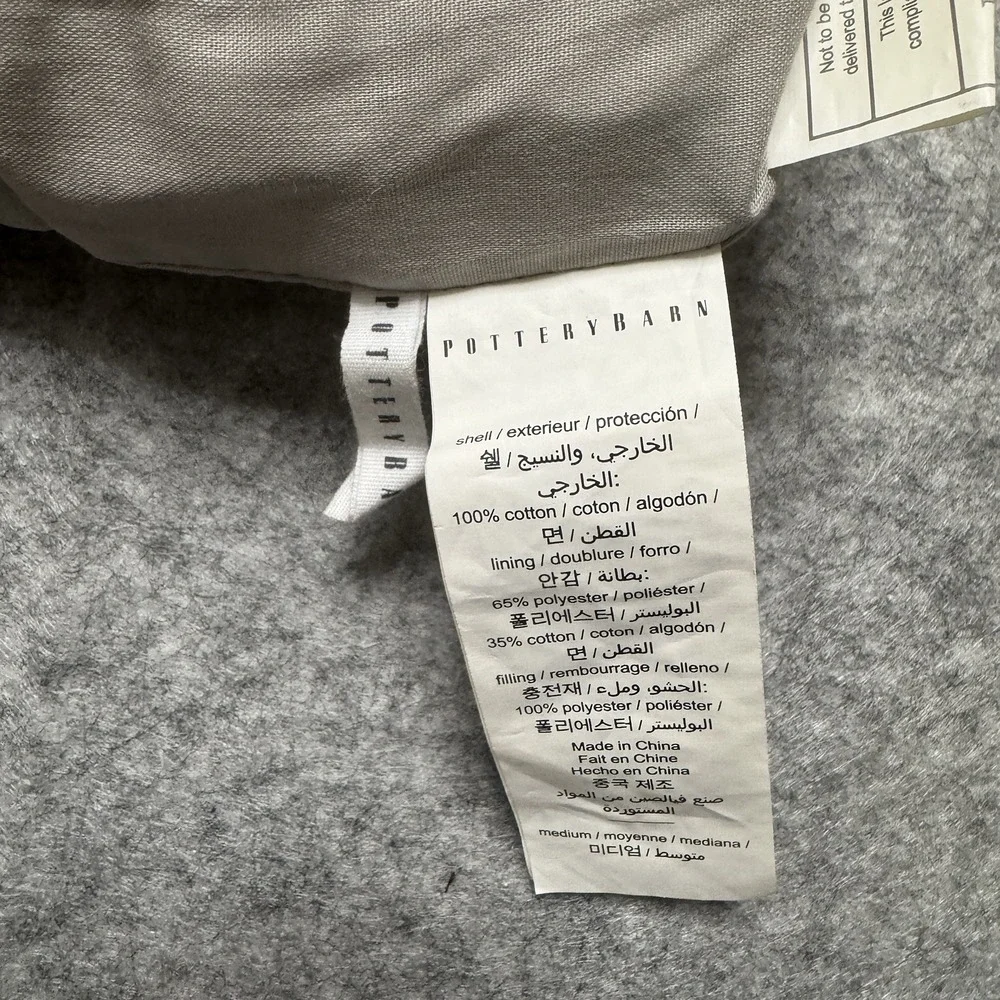 Pottery Barn Velvet‎ Quilted Christmas Stocking Taupe Beige Scroll